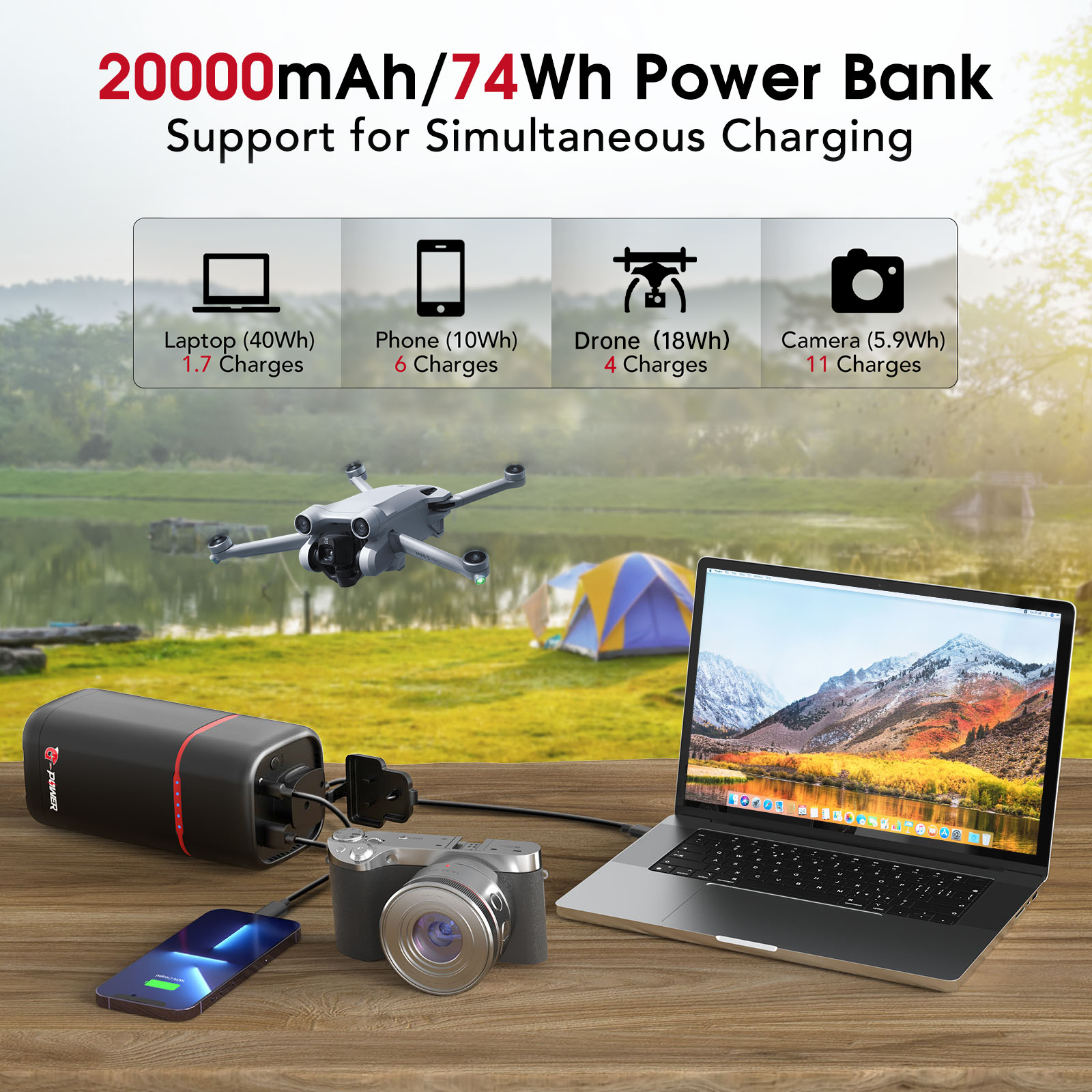 G-POWER C60Q Power Bank with AC Outlet for Laptop