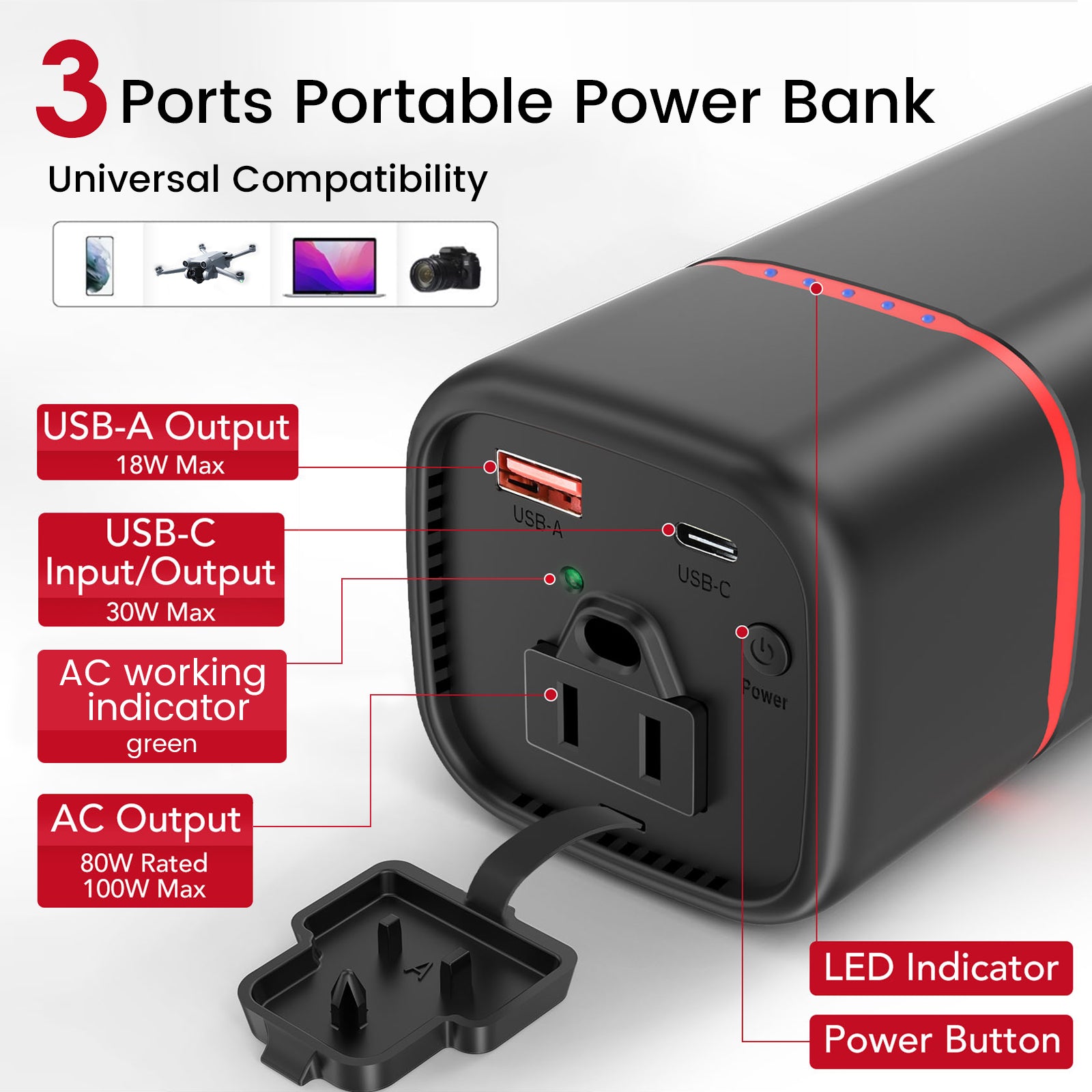 G-POWER C60Q Power Bank with AC Outlet for Laptop